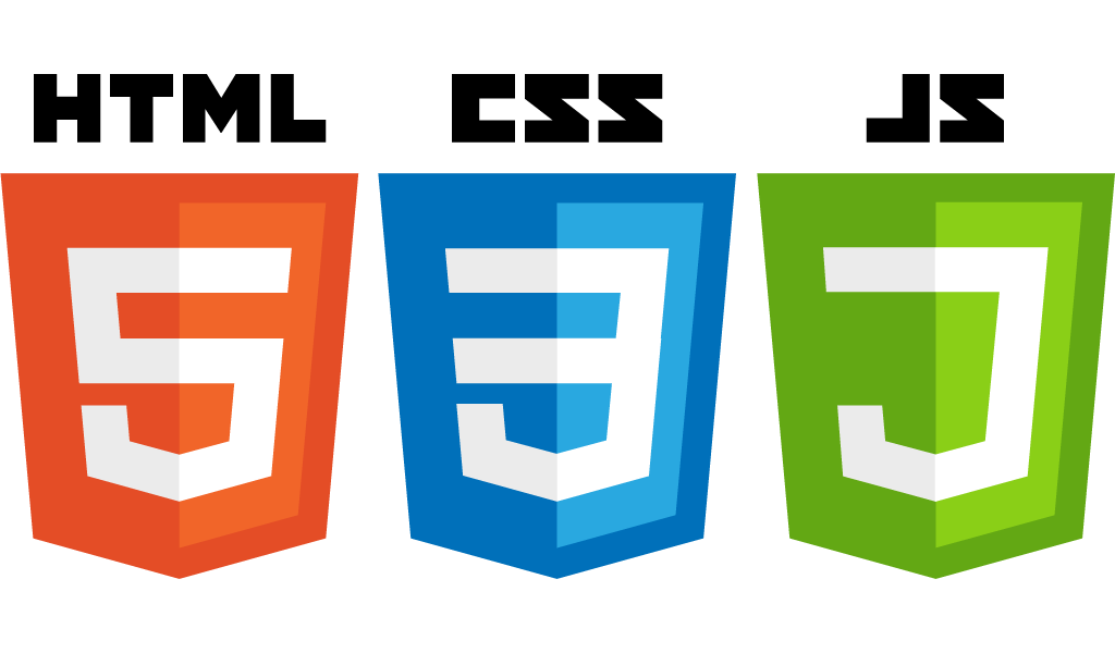 Logos of Javascript, HTML, and CSS
