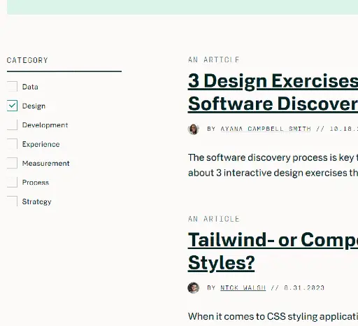 Snippet of insights page