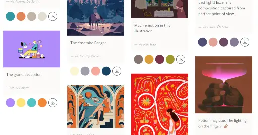 Snippet of inspiration page image sections